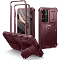 Etui pancerne do Samsung Galaxy S25, Dexnor Full Body (Two Frames), czerwone