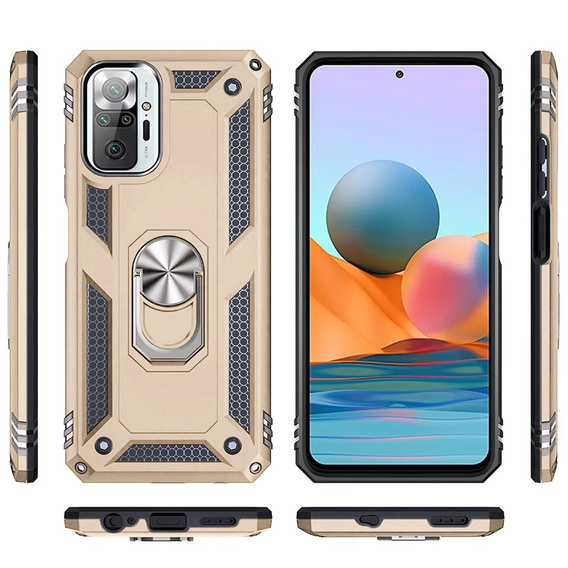 Etui pancerne do Xiaomi Redmi Note 10 Pro, Nox Case Ring, złote