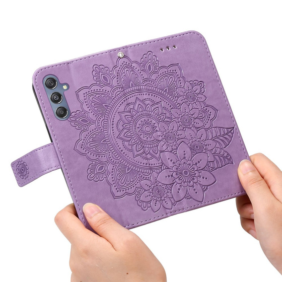 Etui z klapką do Samsung Galaxy M34 5G, Mandala, fioletowe