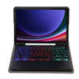 Etui z podświetlaną klawiaturą bluetooth touchpad do Samsung Galaxy Tab S10 Lite / S10 FE / S9 FE, Czarne