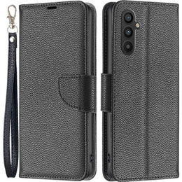 Etui z klapką do Samsung Galaxy A34 5G, Wallet Litchi Magnet, czarne