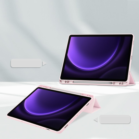 Etui do Samsung Galaxy Tab S9 FE / S10 FE, Smartcase Hybrid, z miejscem na rysik, różowe