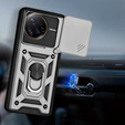 Etui pancerne do Xiaomi Poco F7 Ultra, CamShield Slide, srebrne