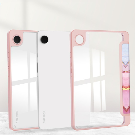 Stylowe etui do Samsung Galaxy Tab A9 – Smartcase Hybrid Marble różowe