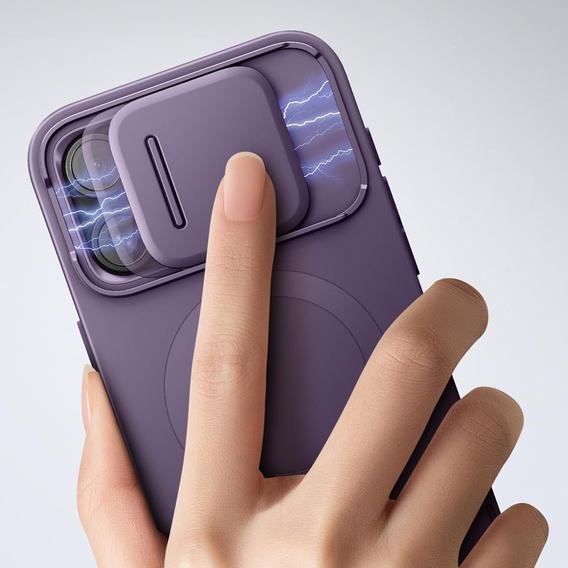 Etui do iPhone 15 Pro Max, Suritch Shockproof, do MagSafe, fioletowe