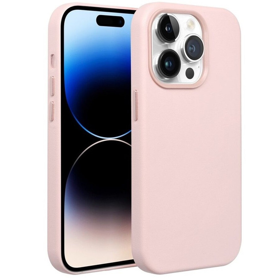 Skórzane Etui do MagSafe do iPhone 16 Pro, różowe + Szkło Hartowane 9H
