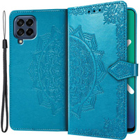 Etui z klapką do Samsung Galaxy M53 5G, Mandala, niebieskie