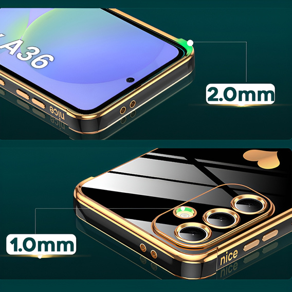 Etui do Samsung Galaxy A36 5G, Electro heart, czarne + Szkło 9H