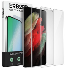 2x Szkło Hybrydowe Ceramic ERBORD do Samsung Galaxy S21 Ultra