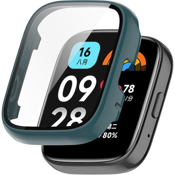 2w1 Etui + Szkło Hartowane do Xiaomi Redmi Watch 3 Active, Zielony