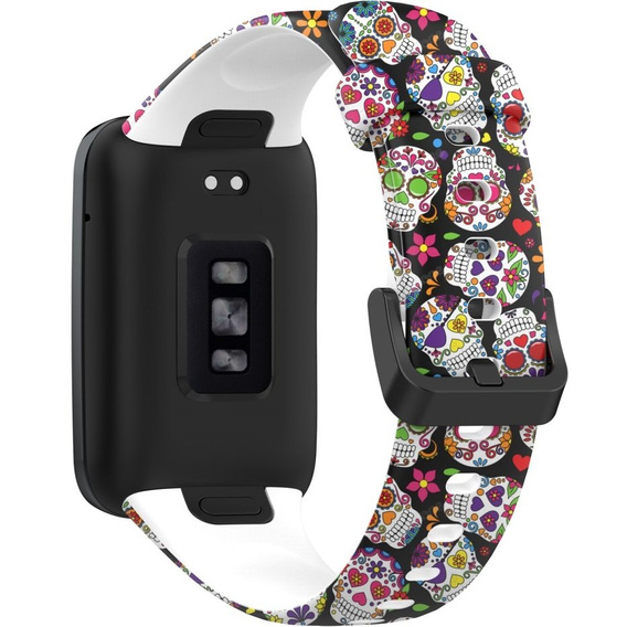 Pasek Silikonowy do Xiaomi Mi Band 7 Pro, Kolorowe czaszki