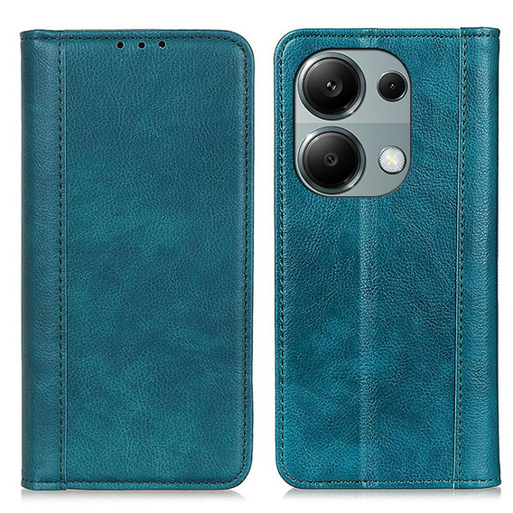 Etui do Xiaomi Redmi Note 13 Pro 4G, Wallet Litchi Leather, zielone