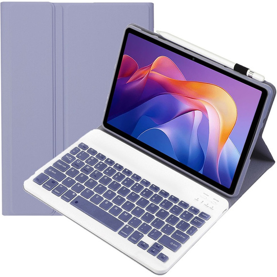 Etui z klawiaturą Bluetooth do Xiaomi Redmi Pad 2 – fioletowe