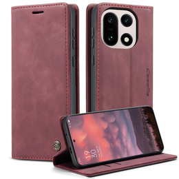 Etui CASEME do OnePlus 15, Leather Wallet Case, bordowe
