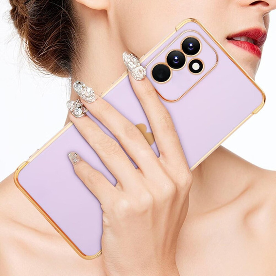 Etui do Samsung Galaxy A55 5G, Electro heart, fioletowe + Szkło Full Glue Ceramic