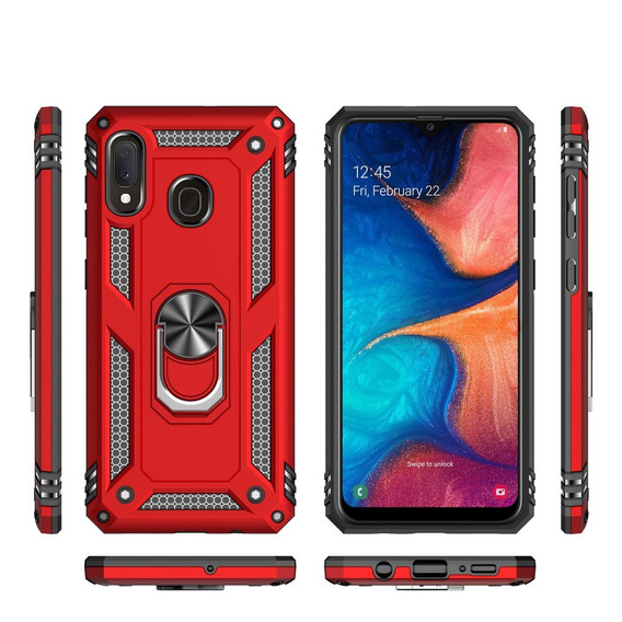 Etui pancerne do Samsung Galaxy A20E, Nox Case Ring, czerwone