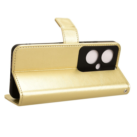 Etui z klapką do Oppo Reno 11F 5G, Crazy Horse Wallet, złote