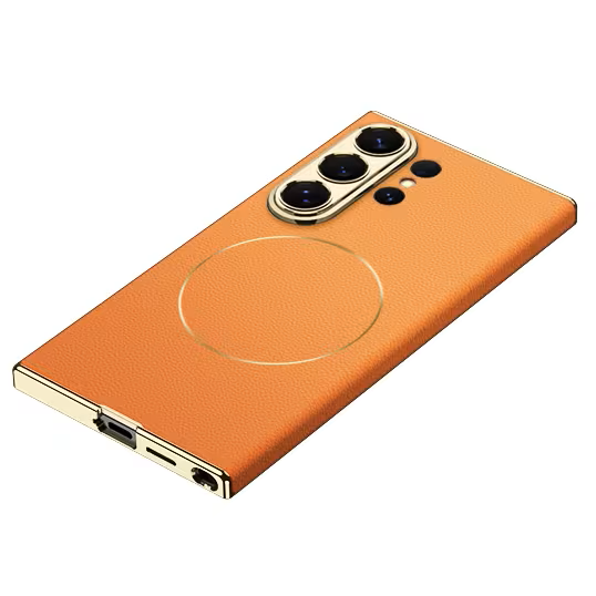 Etui do Samsung Galaxy S26 Ultra, GKK Nickel Ring Leather, pomarańczowe