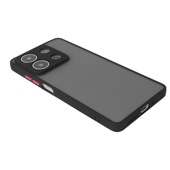 Etui silikonowe do Xiaomi Redmi Note 13 5G, z ochroną aparatu, przezroczyste / czarne + Szkło hartowane 9H