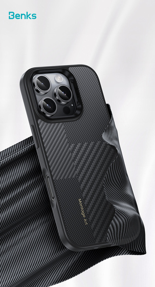 Etui Benks Montage Magnetic Armor Air Kevlar (600D/1500D) MF65 do iPhone 16 Pro – czarny