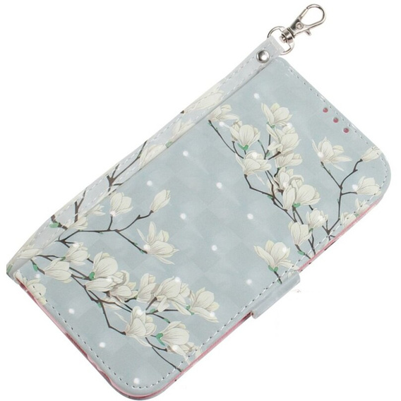 Etui z klapką do Samsung Galaxy A05s, Wallet, Magnolia Flowers szare