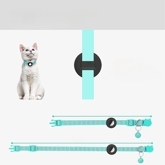 Etui Obroża nylonowa z dzwoneczkiem do Apple AirTag 2 / 1, Zielona