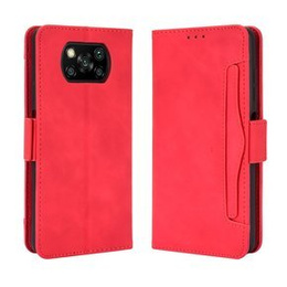 Etui z klapką do Xiaomi Poco X3 NFC / Poco X3 Pro, Card Slot, czerwone