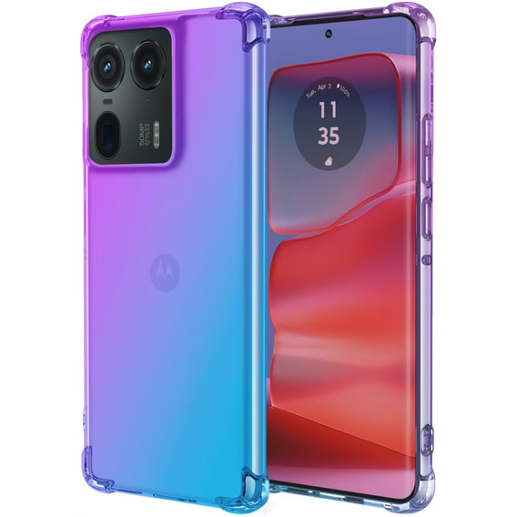 Etui Gradient Dropproof do Motorola Edge 50 Ultra, Fioletowe / niebieskie