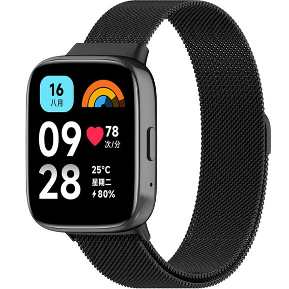 Pasek Bransoleta Milanese do Xiaomi Redmi Watch 3 Active, Czarna