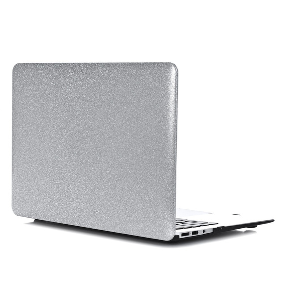 Etui do MacBook Air 13 A2337 M1 A2179 A1932, Glitter Hard Case Obudowa, Brokat, Srebrne