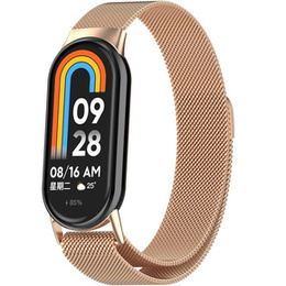 Pasek Bransoleta Milanese do Xiaomi Smart Band 10 / 9 / 8, Różowy Rose Gold