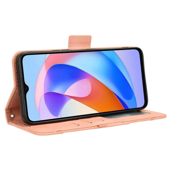 Etui z klapką do Honor Magic 6 Lite 5G, Card Slot, różowe