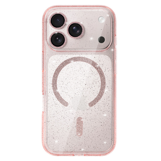 Etui do iPhone 17 Pro, ERBORD Glitter MagSafe, różowe