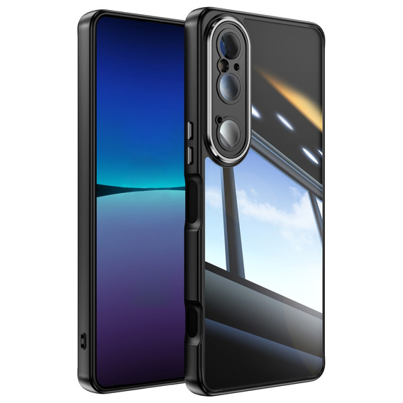 Etui do Sony Xperia 1 VI, Fusion Hybrid, z ochroną aparatu, przezroczyste / czarne