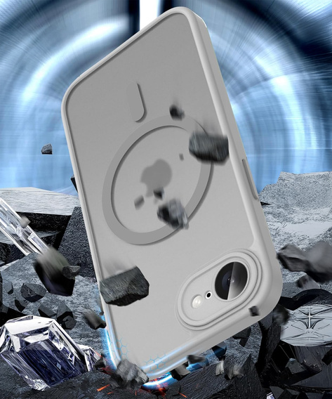 Etui do iPhone 16E, do MagSafe, ERBORD Matt Case, tytanowe szare + Szkło na ekran