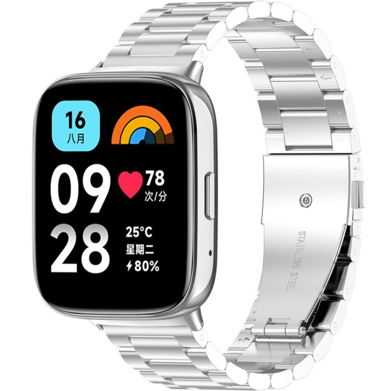 Bransoleta Stalowa do Xiaomi Redmi Watch 3 Active, Srebrna