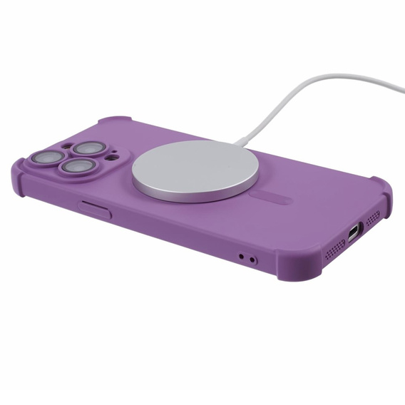 Etui silikonowe do iPhone 15 Pro Max, Magnetic, do MagSafe, fioletowe