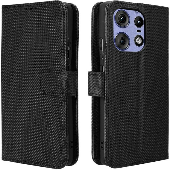 Etui z klapką do Motorola Edge 50 Pro, Wallet Smart Magnet, czarne