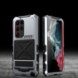 Etui pancerne do Samsung Galaxy S24 Ultra, Military Kickstand, srebrne
