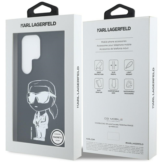 Etui Karl Lagerfeld do Samsung Galaxy S25 Ultra, Etui Karl Lagerfeld Graffiti Ikonik, Czarne