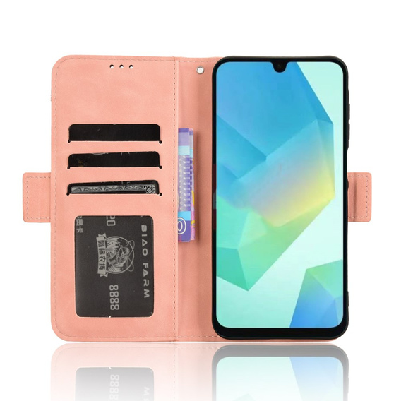 Etui z klapką do Samsung Galaxy A16 / A16 5G, Card Slot, różowe