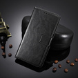 Etui z klapką do Oppo Reno 14 F / 14 FS, Crazy Horse Wallet, czarne