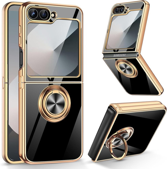 Etui do Samsung Galaxy Z Flip7 FE / Z Flip6, Electro Ring, czarne