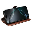 Etui ze skóry z klapką do iPhone 17 Pro, QIALINO Genuine Cow Leather – brązowe