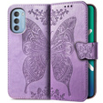 Etui z klapką do Motorola Moto G51 5G, Butterfly, fioletowe