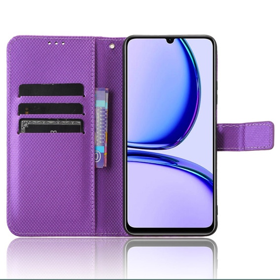 Etui z klapką do Realme Note 50, Wallet Smart Magnet, fioletowe