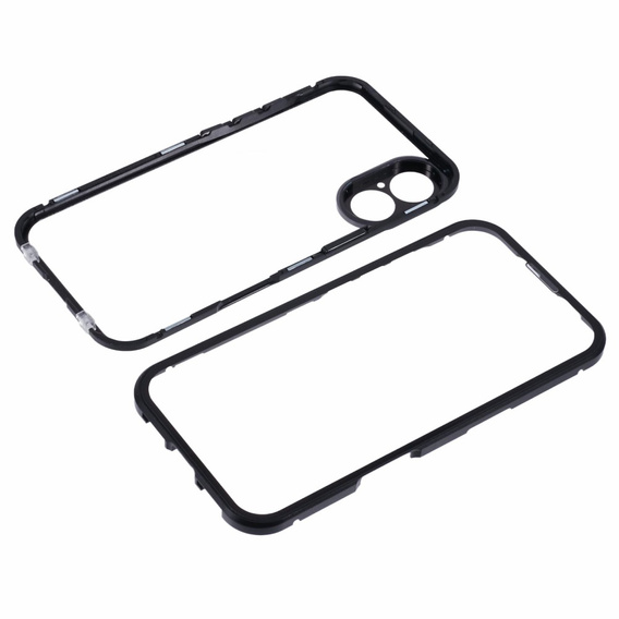 Etui do iPhone 16, Magnetic Dual Glass, czarne