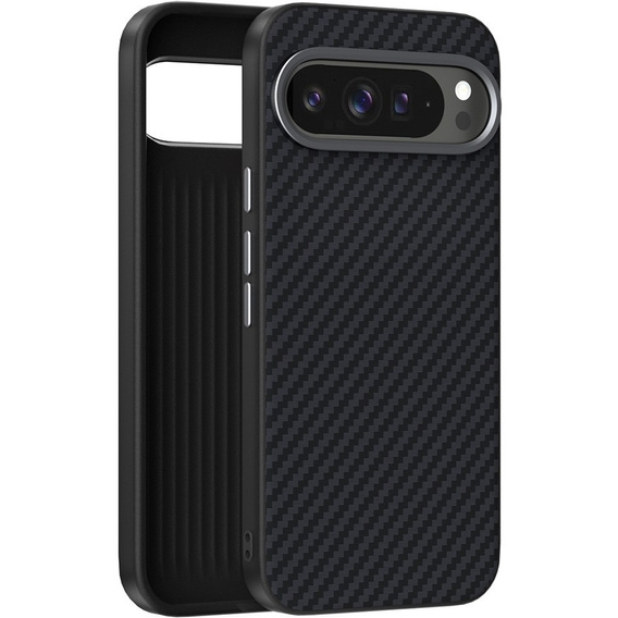 Etui ABEEL do Google Pixel 10 / 10 Pro, do MagSafe, z fakturą karbonu, czarne