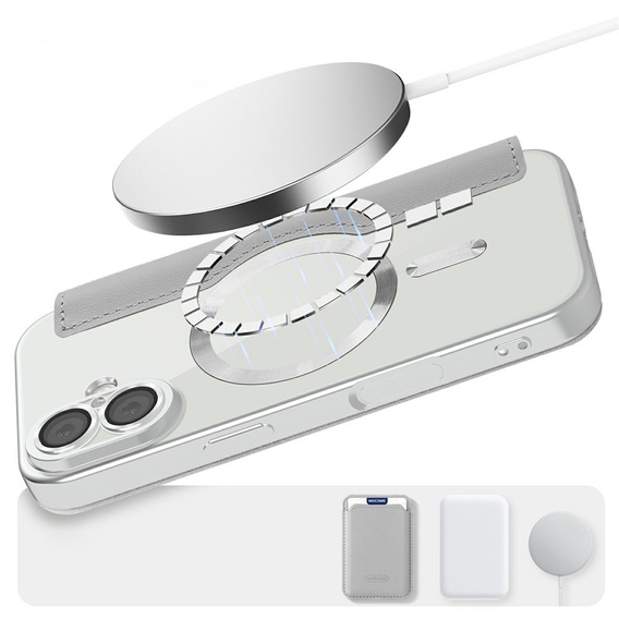 Etui z klapką do iPhone 17, RFID Wallet MagSafe z ochroną aparatu, tytanowe szare