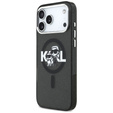 Etui Karl Lagerfeld do iPhone 17 Pro Max, IML Glitter Karl & Choupette Sketch Logo MagSafe, przezroczyste